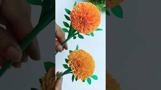 Lets make a paper marigold flower🌺🌻🌹🌷 shorts trending viral youtubeshorts viralvideo [upl. by Arama61]