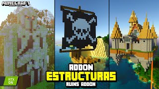 ADDON de ESTRUCTURAS para MINECRAFT PE 120  ruins addon  MODS para MINECRAFT PE 120 [upl. by Darda]