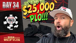 MASSIVE PRIZEPOOL in the 25000 PLO HIGH ROLLER  Daniel Negreanu 2024 WSOP VLOG Day 34 [upl. by Anaerb16]