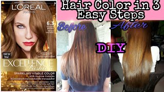 DIY HAIR COLOR  LORÉAL PARIS EXCELLENCE FASHION 630 GOLDEN BLONDE  NANCY REYES [upl. by Tisdale]