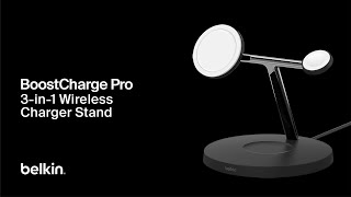 Belkin BoostCharge Pro 3in1 Wireless Charger with Official MagSafe Charging 15W [upl. by Aninnaig]