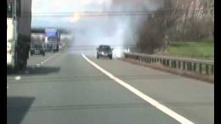 CAR ENGINE EXPLODES ON MOTORWAY [upl. by Pelletier925]