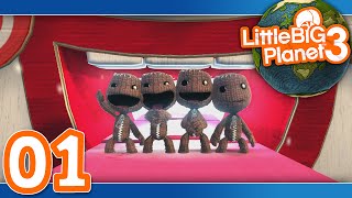 Little Big Planet 3 Part 01  Prologue 4Player [upl. by Enelehs]