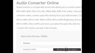 Online Audio converter MP3 MP4 WAV OGG AC3 AAC WMA M4A M4R FLAC [upl. by Laeira169]