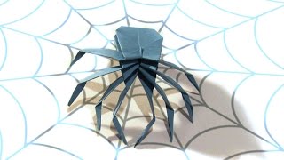 Halloween Origami Spider  Tutorial  How to make an origami Spider [upl. by Robinet]