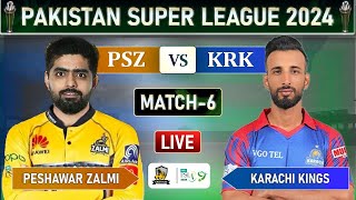 PSL 2024 LIVE PESHAWAR ZALMI vs KARACHI KINGS MATCH 6 LIVE SCORES  PZ vs KK LIVE MATCH  PZ BAT [upl. by Sally]