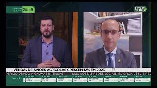 Gabriel Colle no telejornal Agro Noite sobre entrada de novos aviões em 2023 [upl. by Aedni813]