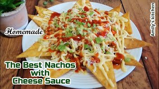 How To Make Nachos With Cheese Sauce Recipe  Cheesy Nachos Recipe  Amilys Kitchen [upl. by Neda907]