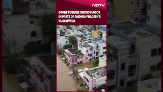 Rains In Andhra Pradesh  Drone Footage Shows Floods In Parts Of Andhra Pradeshs Vijayawada [upl. by Sinnej348]