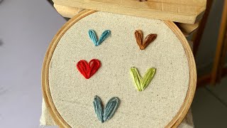 How to stitch Different Colors heart embroidery for beginners embroidery [upl. by Lirret]