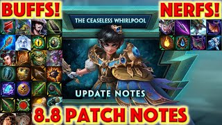 SMITE 88 The Ceaseless Whirlpool  New God Charybdis  Buffs  Nerfs  Odyssey Event Toon Mania [upl. by Anelet133]