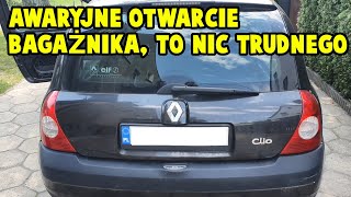 Awaryjne otwieranie bagażnika Renault Clio IIHow to emergency trunk open Renault Clio II [upl. by Aracahs969]