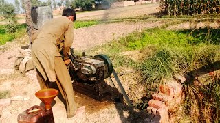 Start up petter diesel Engine  Agriculture Tube well work with Peter engine [upl. by Naesal]