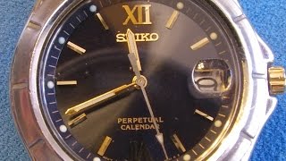 Seiko Perpetual Calendar 8F32  Old Beat Up Watch  Quick Review [upl. by Waters919]