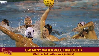 CMS Mens Water Polo Highlights vs Cal Lutheran [upl. by Ruprecht]