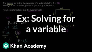 Example Solving for a variable  Linear equations  Algebra I  Khan Academy [upl. by Harbot374]