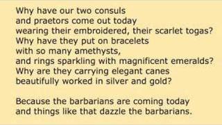 CAVAFY Waiting for the Barbarians [upl. by Llerot904]