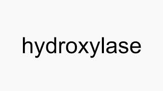 How to pronounce hydroxylase [upl. by Astiram279]