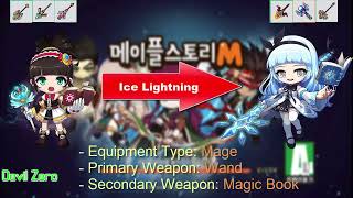 MapleStory M REMASTERED  IceLightning 1st5th Job Skills Showcase [upl. by Aihtiekal]