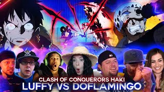 Luffy Vs Doflamingo Conquerors Haki Clash  Reaction Mashup [upl. by Litton]