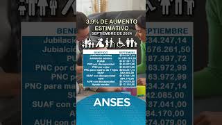 Anses aplicaría un 39 de aumento en septiembre de 2024 anses [upl. by Arodnap490]