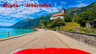 Switzerland 2024  driving from Brienz to Interlaken and Iseltwald around the lake Brienzersee [upl. by Crescantia]