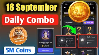 18 September Daily Combo  Hamster Kombat Daily Combo Today  18 September Daily Combo 2024 [upl. by Laerol]