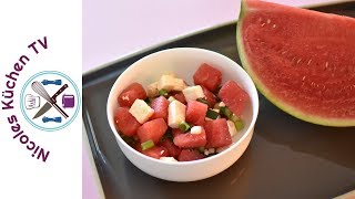 Melonensalat mit Feta  ohne ThermomixKenwood Cooking Chef Gourmet [upl. by Chaffinch]