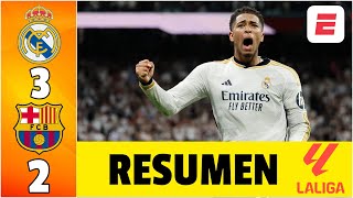 REAL MADRID REMONTÓ EN EL CLÁSICO 32 vs BARCELONA con GOLES DE BELLINGHAM Y VINICIUS  La Liga [upl. by Aizatsana965]