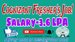 Cognizant Off Campus 2024 Recruiting for Freshers Salary up to 3 6 [upl. by Ahsienot735]