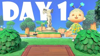 My DAY 1 Animal Crossing New Horizons Island Tour [upl. by Sucrad391]