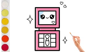 How to Draw a Cute Makeup Kit Easy StepByStep Drawing and Coloring for Kids and Toddlers [upl. by Kate]