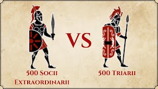 ROME II Total War  500 Socii Extraordinarii VS 500 Triarii [upl. by Haiacim770]