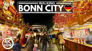 🇩🇪 BONN Germany🎄Christmas Market Night Walk 2021✨4K HDR Walking Tour [upl. by Yelnet]