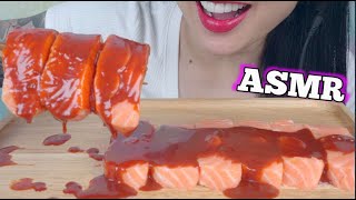 ASMR SALMON SASHIMI WITH FIRE SAUCE NO CRUNCHY EATING SOUNDS NO TALKING  SASASMR [upl. by Aika]