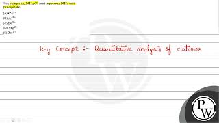 The reagents NH4Cl and aqueous NH3 will precipitate [upl. by Inafit]