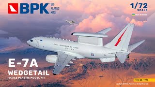 Unboxing BPK 7225 172 BOEING E7A Wedgetail Scale Model Kit [upl. by Annaeel]