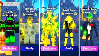 TELANTHRIC vs SERGEANT vs VERY IMPORTANT vs KING vs SIGMA DRILLMAN🔥😱  Toilet Tower Defense [upl. by Drue710]