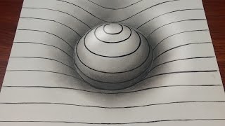 Drawing Easy How to Draw a 3D Sphere with Lines [upl. by Ainnos]