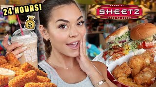 Eating at SHEETZ GAS STATION for 24 HOURS [upl. by Nohtiek]