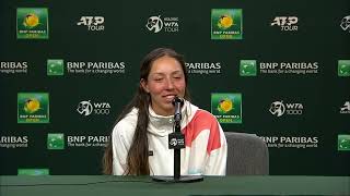 Jessica Pegula Press Conference Following 3rd Round Win 2023 BNP Paribas Open [upl. by Yevrah905]