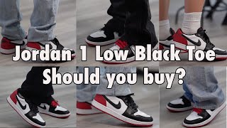 Jordan 1 low Black Toe 2023  5 Different Styles of Pants [upl. by Ciapas]