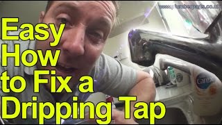 EASY HOW TO FIX A DRIPPING TAP  WASHER CHANGE  Plumbing Tips [upl. by Amity]