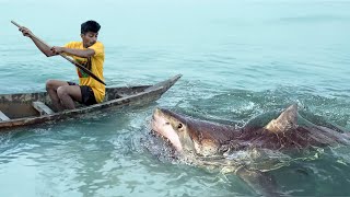 Shark Attack on Fishing Boat 9  A great White Shark Attack Short Movie [upl. by Nonnad852]