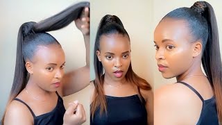 How to DIY ponytail extension using braiding hair Lush hair Caromathini [upl. by Vivia]