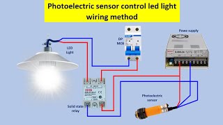 Photoelectric Sensor Wiring Method  photoelectric sensor connection wiring with led light [upl. by Odnolor]