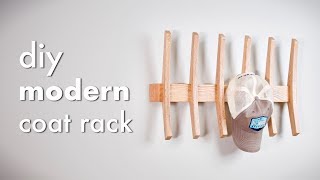 DIY Modern Coat amp Hat Rack Limited Tools Build  How To  Woodworking [upl. by Reivazx]