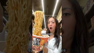 eating spiciest noodles at the korean convenience store 🔥 shorts [upl. by Cynar398]