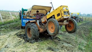 HMT 5911 Stucked John Deere Pulling it and Selling of Rice [upl. by Salangia402]