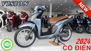 XE amp XE  Review và báo giá Honda Vision 110cc 2024 》Phiên bản cổ điển  Xanh đen bạc  Xanh xám [upl. by Horst185]